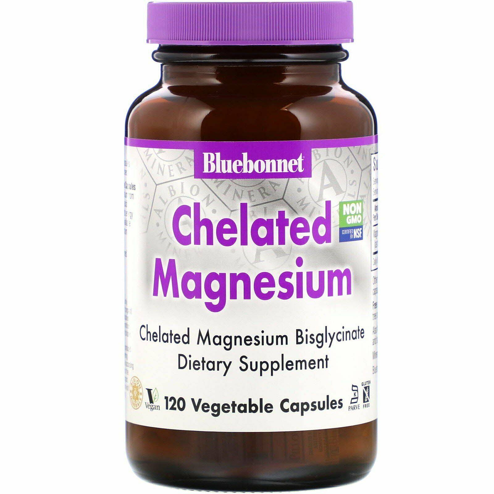Bluebonnet Nutrition Chelated Magnesium Supplement - 120 Vcaps