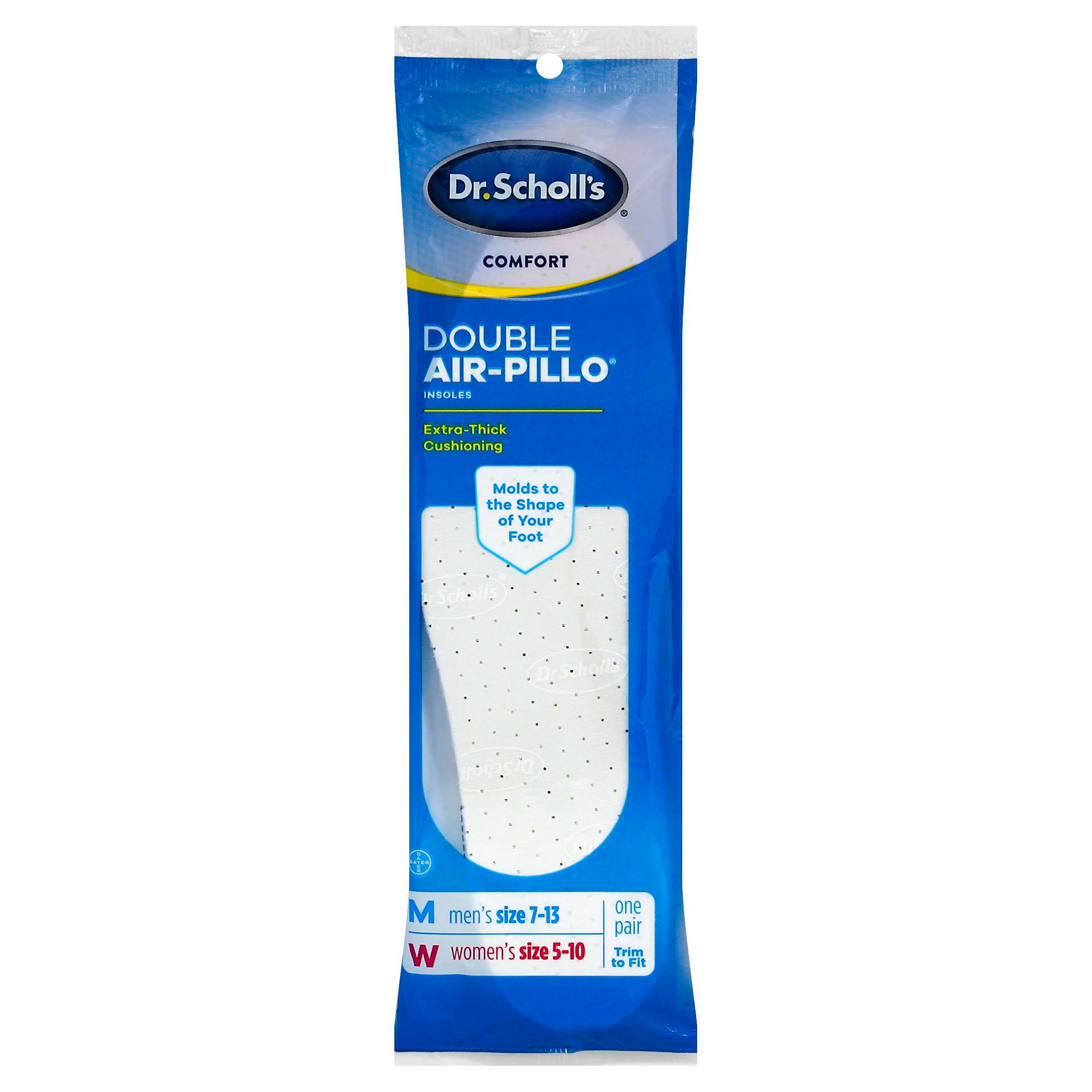 Dr Scholls Comfort Double Air Pillo Insoles - 7 to 13 USM, 5 to 10 USW
