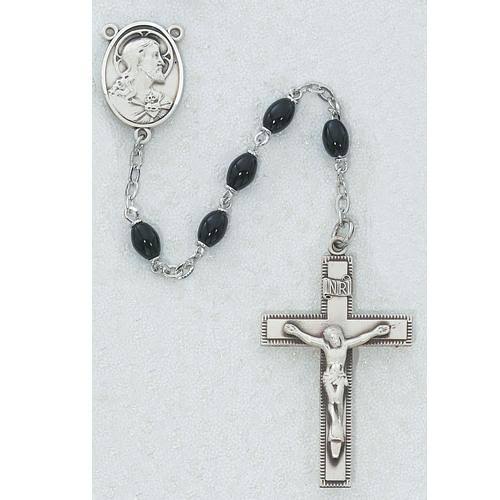 4x6mm Black Glass Rosary