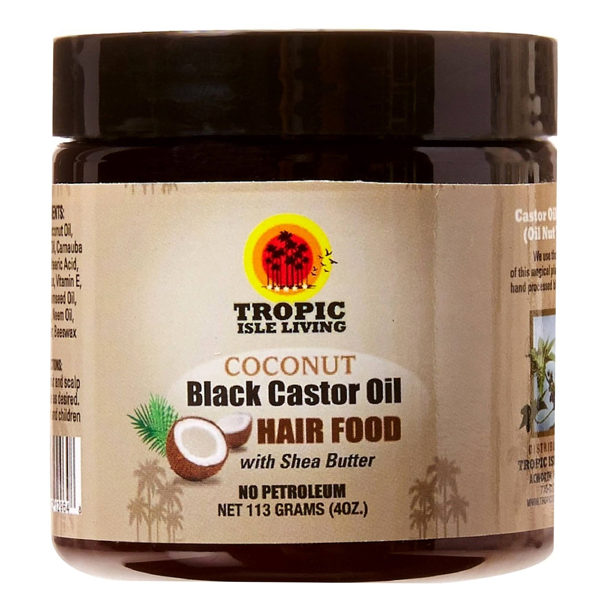 TROPIC ISLE LIVING JAMAICAN Black CASTOR OIL COCONUT Hair FOOD 4oz
