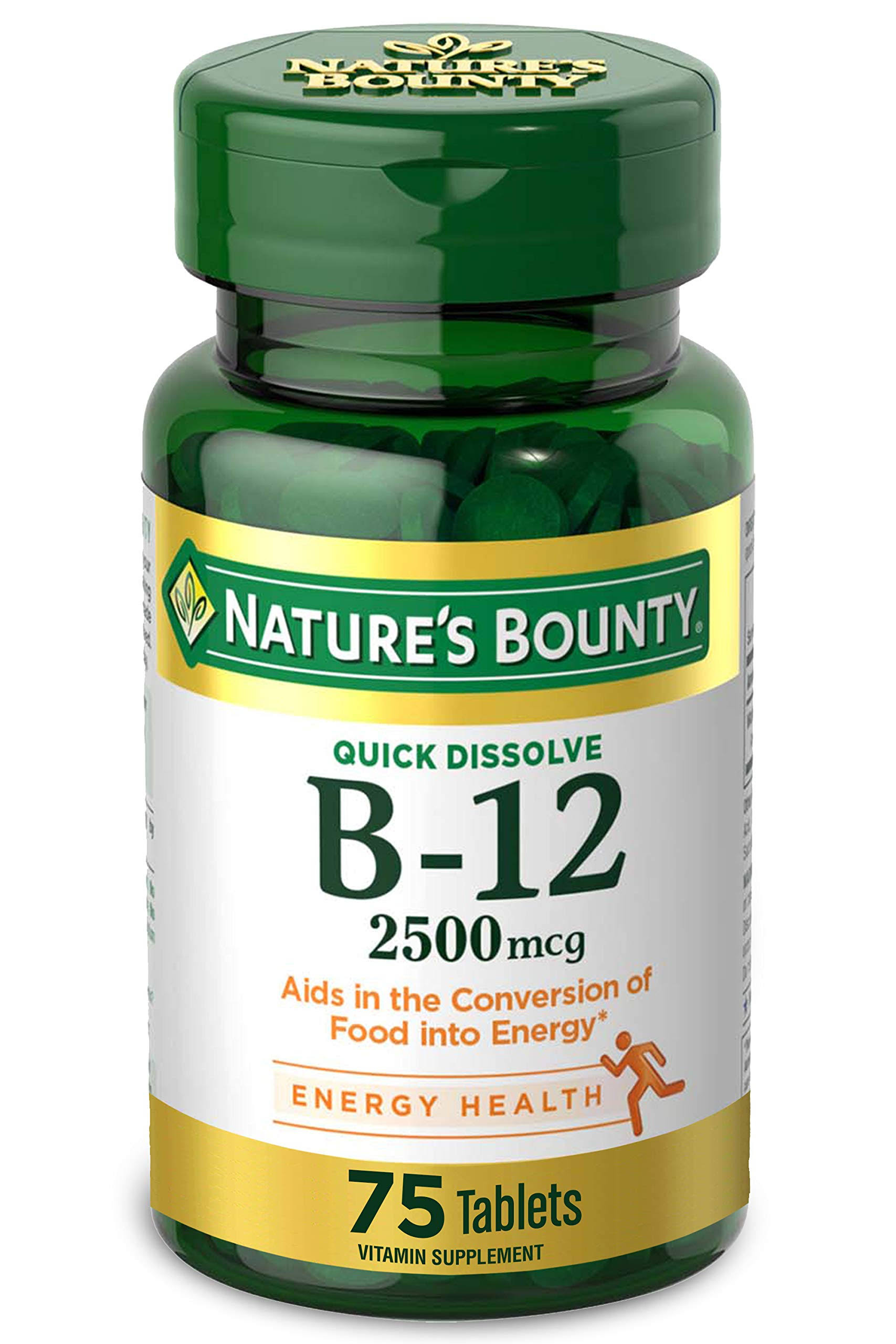 Nature's Bounty B-12 Supplement - Natural Cherry Flavor, 75 Quick Dissolve Tablets