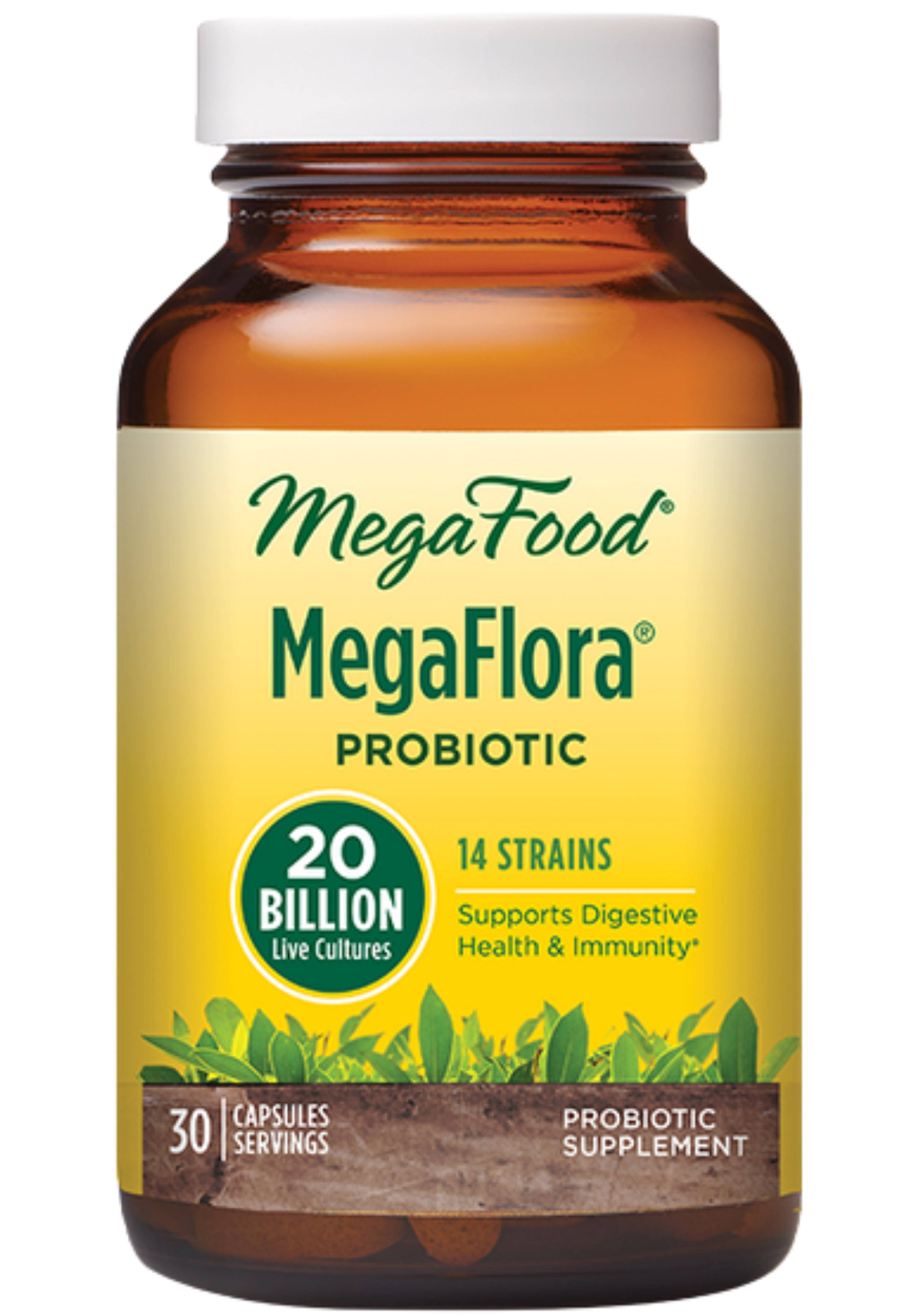 MegaFood MegaFlora® Supplement - 20 Billion CFU, 30 Capsules