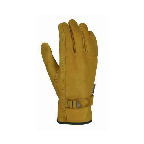 Leather Work Gloves, Tan Cowhide, Men's Medium