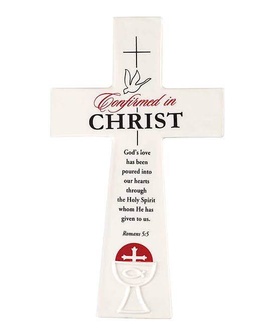 Dicksons Confirmed in Christ God's Love White 9 Inch Resin Wall Cross