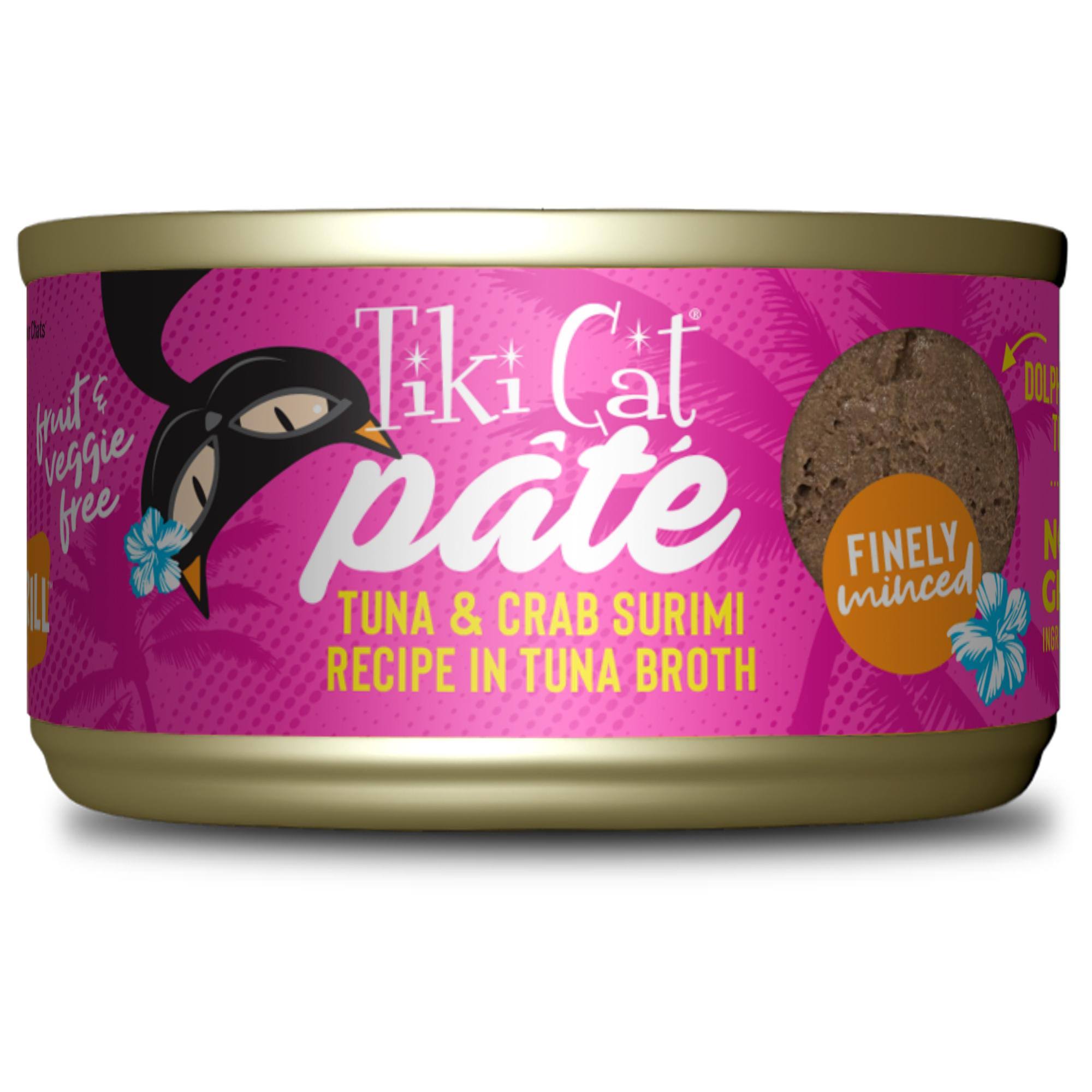 Tiki Cat Grill Tuna & Crab Surimi Recipe Pate Wet Cat Food, 2.8 oz.