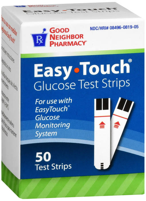 GNP Easy Touch Glucose Test Strips, 50 Strips