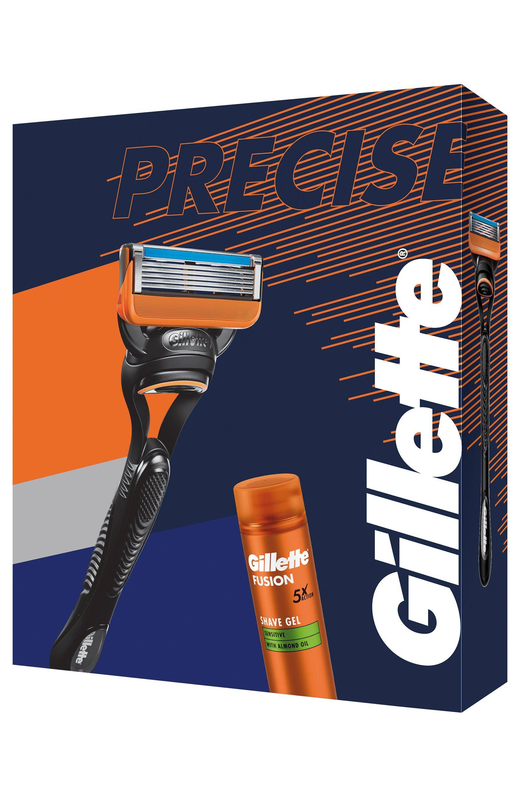 Gillette Fusion 5 Precise Razor Gift Set with Ultra Sensitive Shave Gel