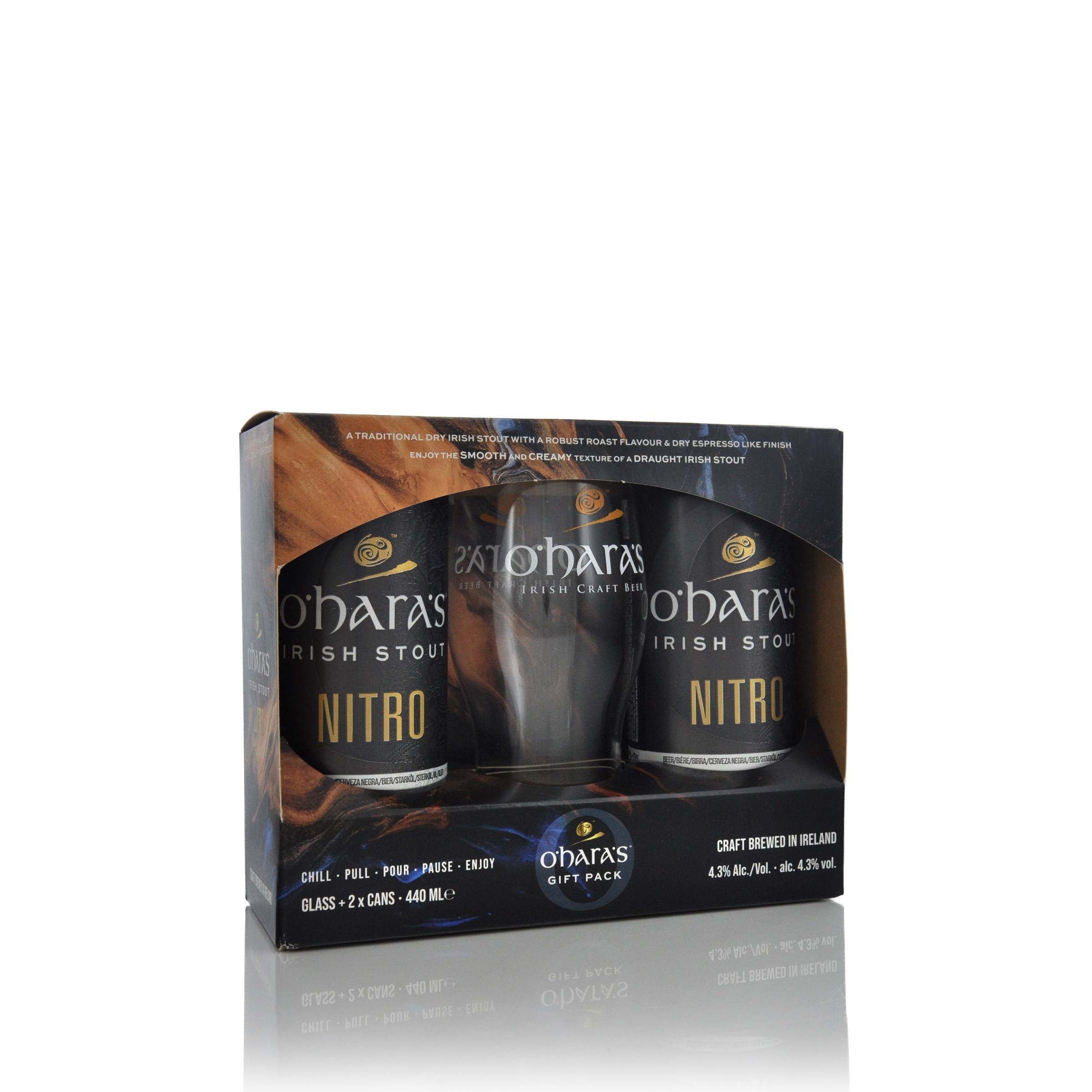 O'Hara's 1 Glass Pack + 2 Irish Nitro Stout 4.3% ABV