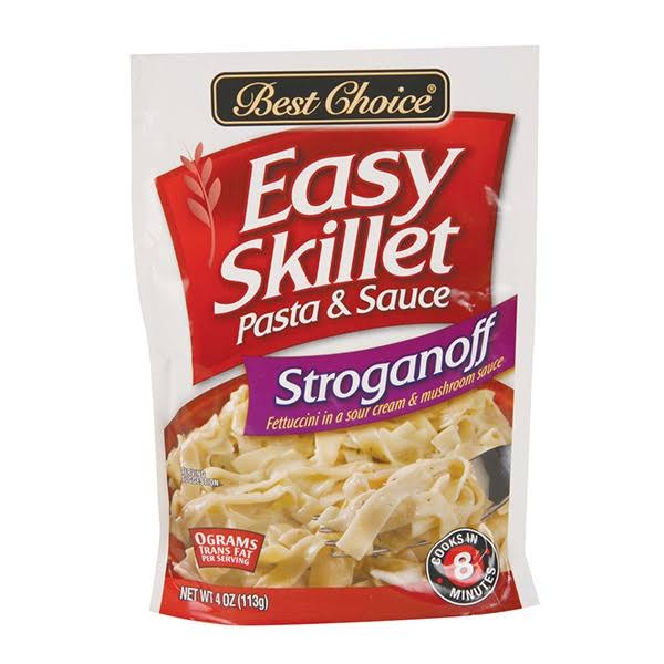 Best Choice Easy Skillet Stroganoff Fettuccini Pasta in A Sour Cream & Mushroom Sauce