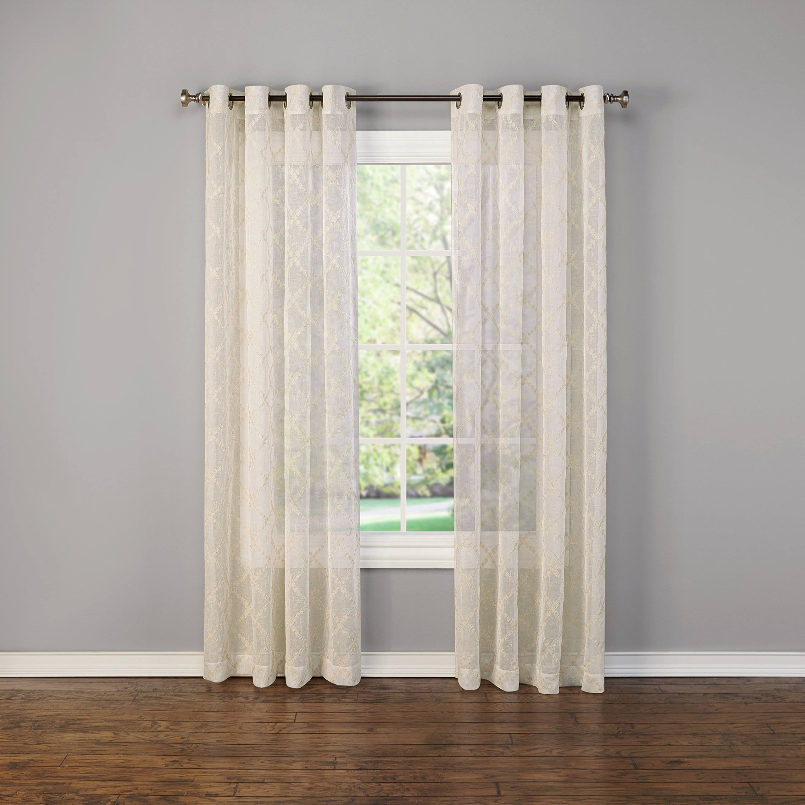 Juno Embroidered Sheer Grommet Panel | Decor | Delivery Guaranteed | Best Price Guarantee | 30 Day Money Back Guarantee