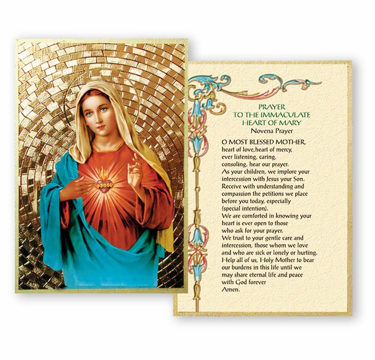 Immaculate Heart of Mary Mosaic Wall Plaque - with Prayer