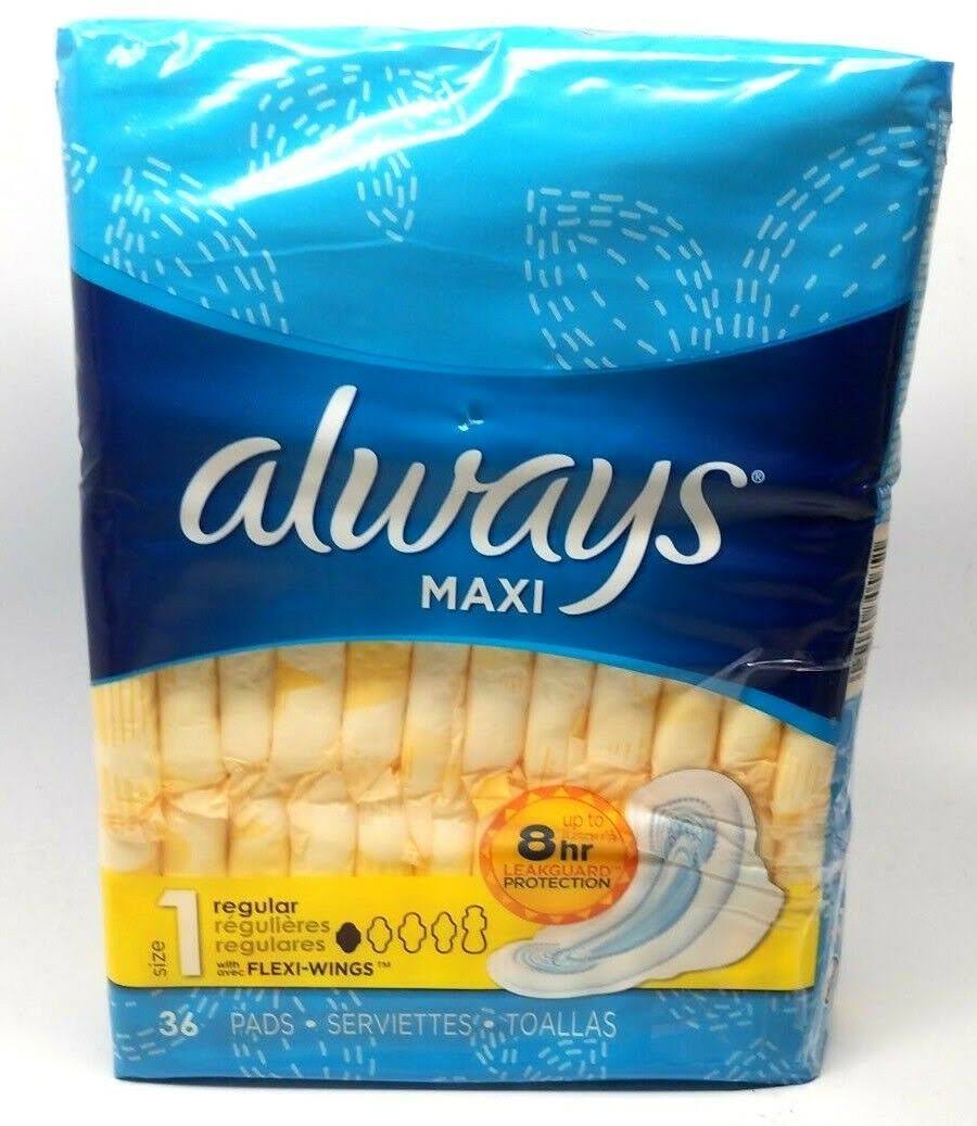 Always Maxi Pads - Regular, 36ct