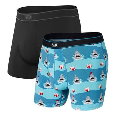 SAXX Platinum Brief Fly Boxers Black Blue Red - S