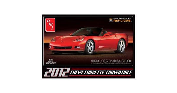AMT Red Car Model Kit - 2012 Chevy Corvette Convertible, 1:25 Scale