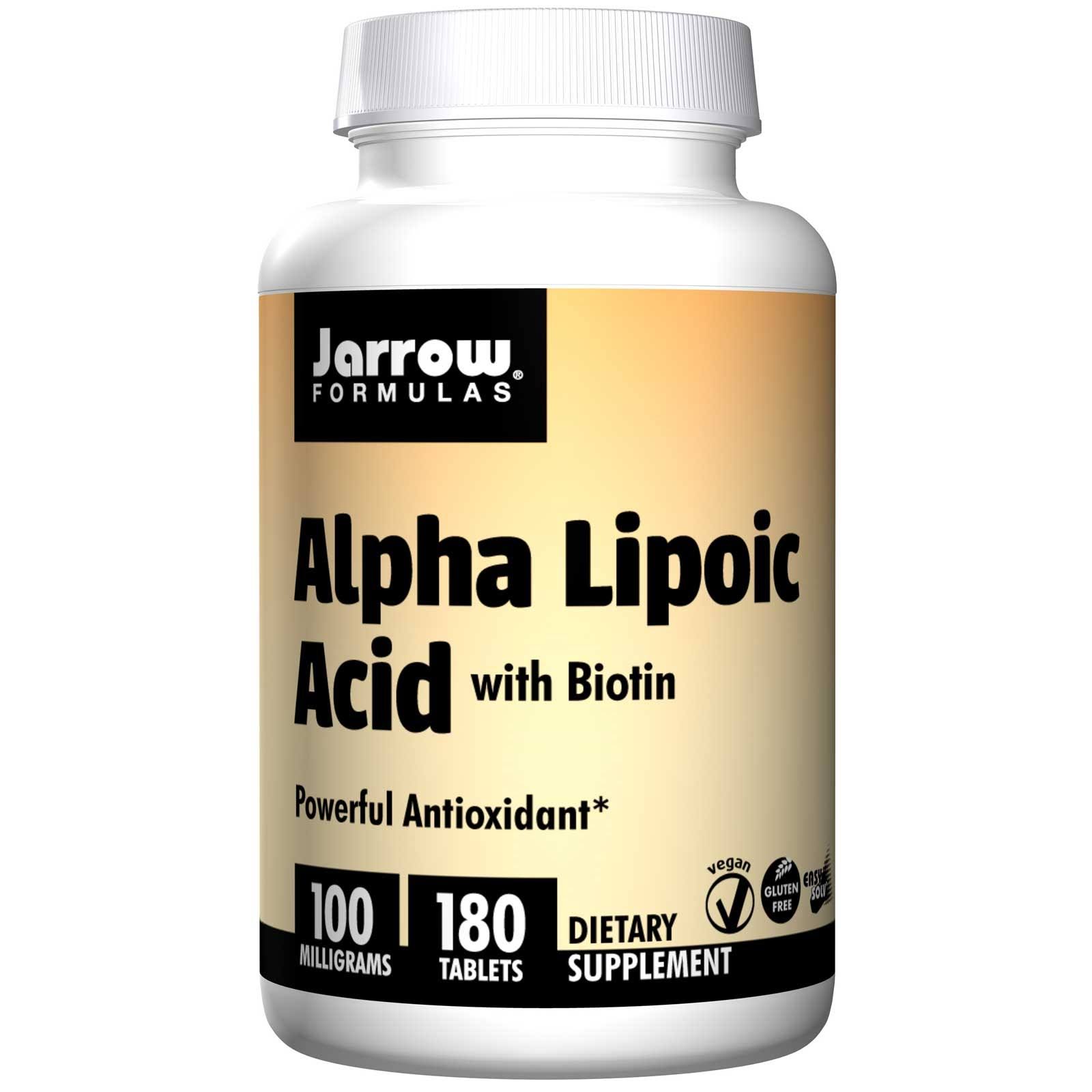 Jarrow Formulas Alpha Lipoic Acid with Biotin Supplement - 180 Tablets