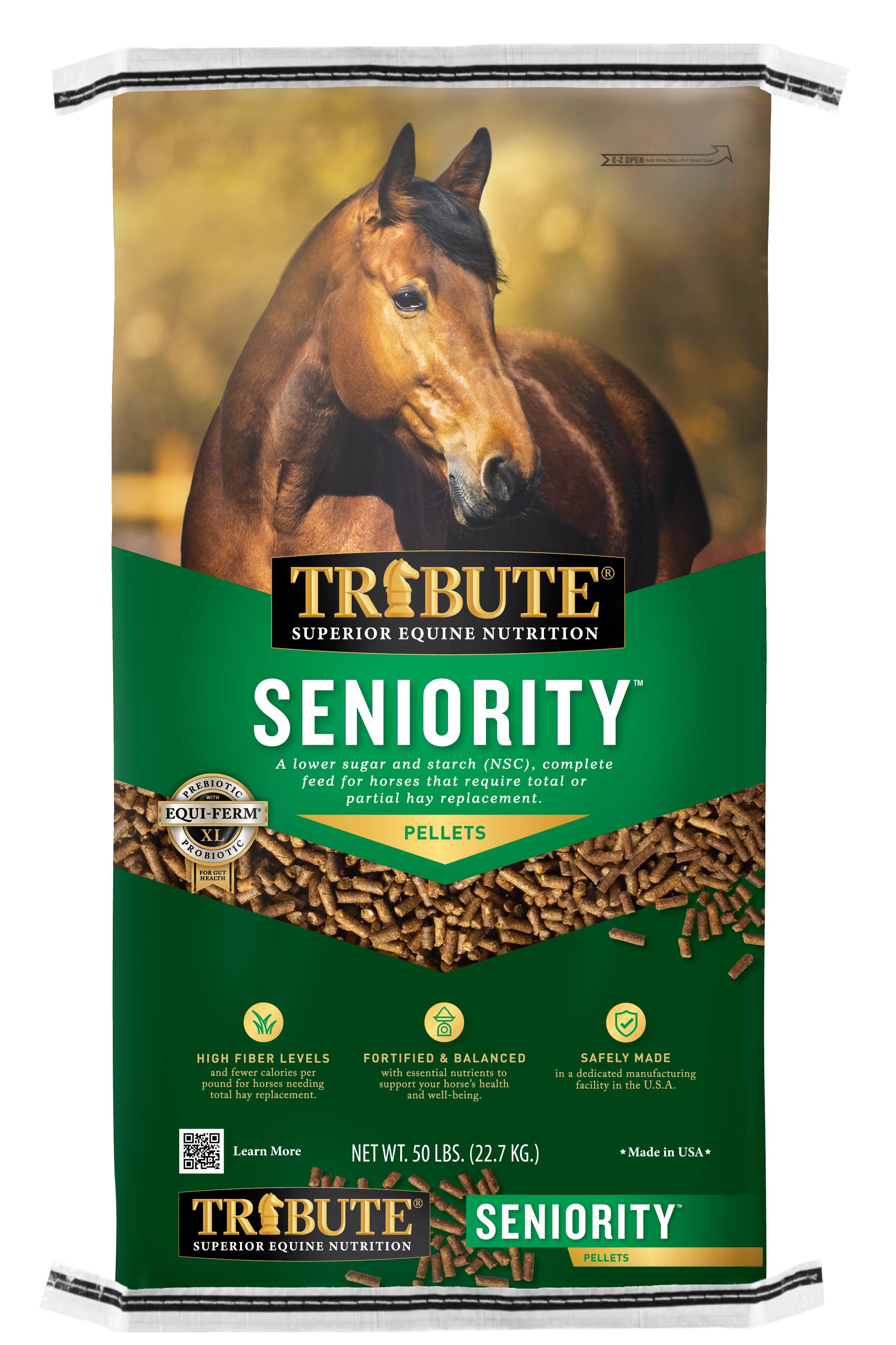 Tribute Equine Nutrition Seniority Pellet Horse Feed, 50-lb Bag