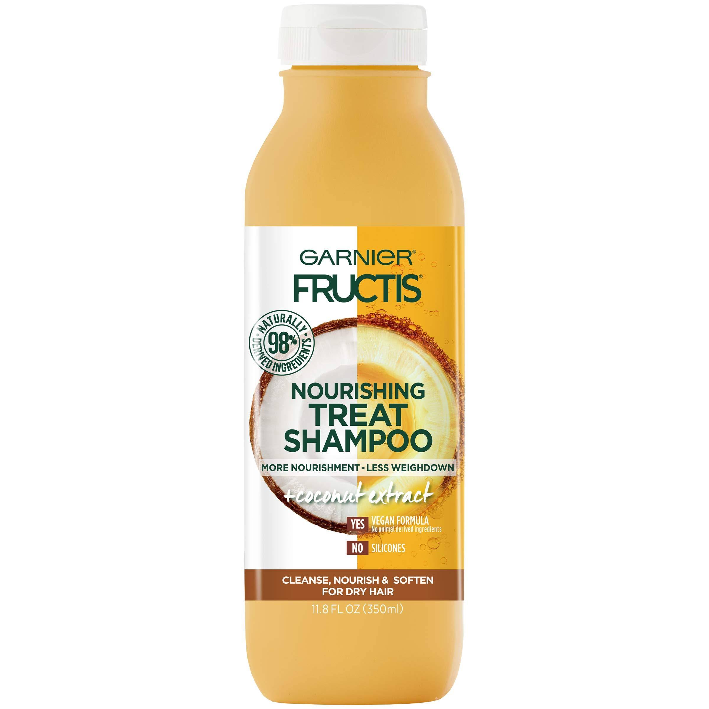 Garnier Fructis Treat Shampoo, Nourishing, Coconut Extract - 11.8 fl oz