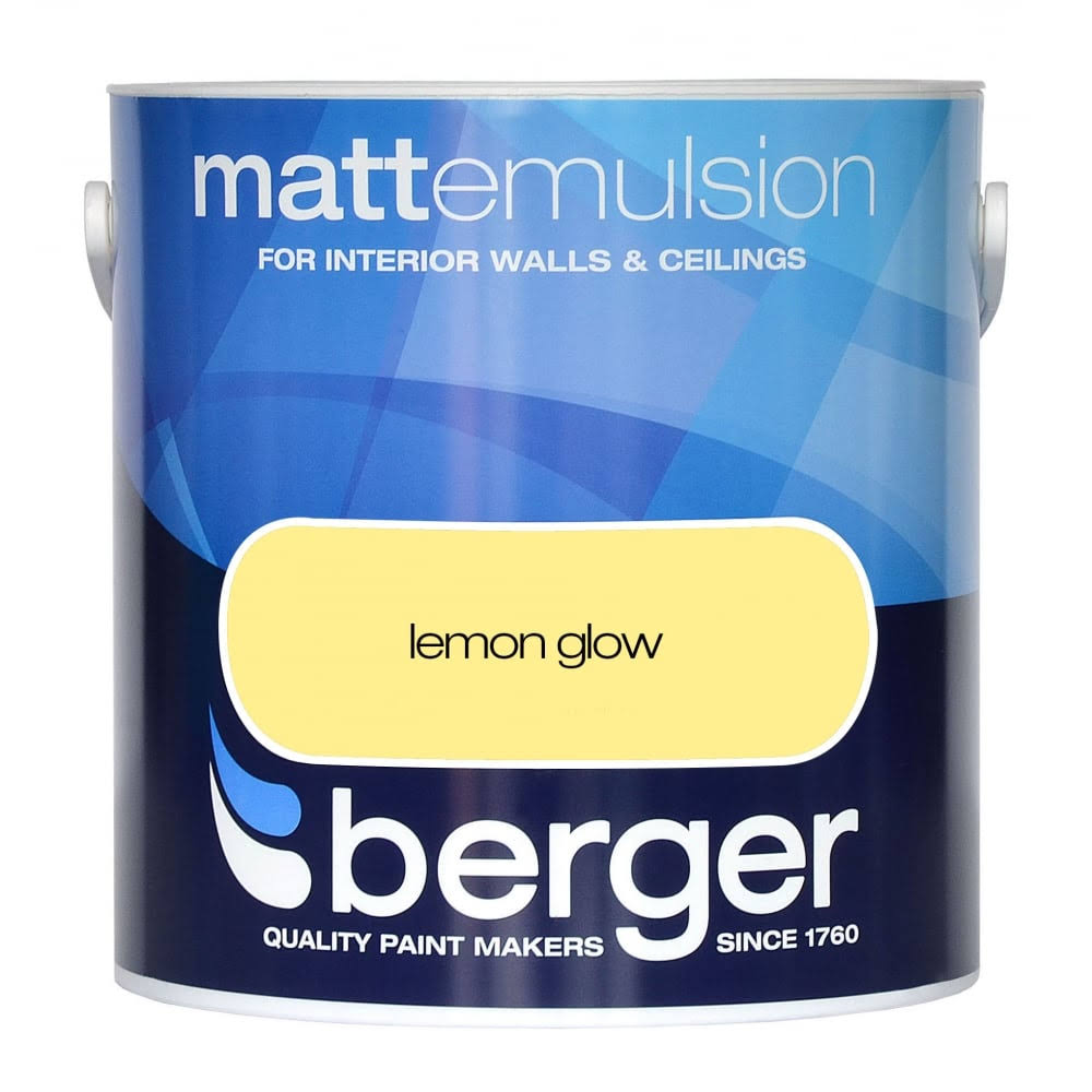 Berger Matt Emulsion Paint - Lemon Glow, 2.5l