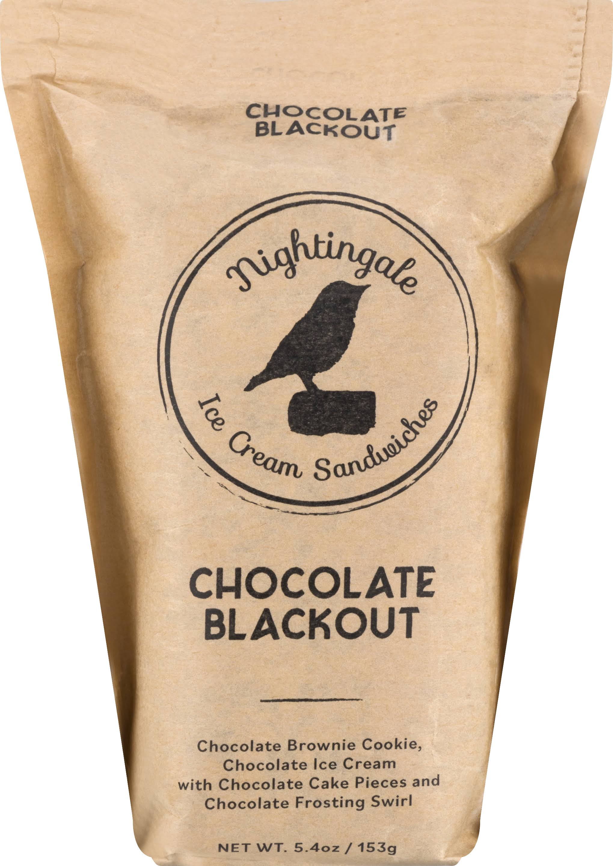 Nightingale Ice Cream Sandwiches, Chocolate Blackout - 5.2 oz