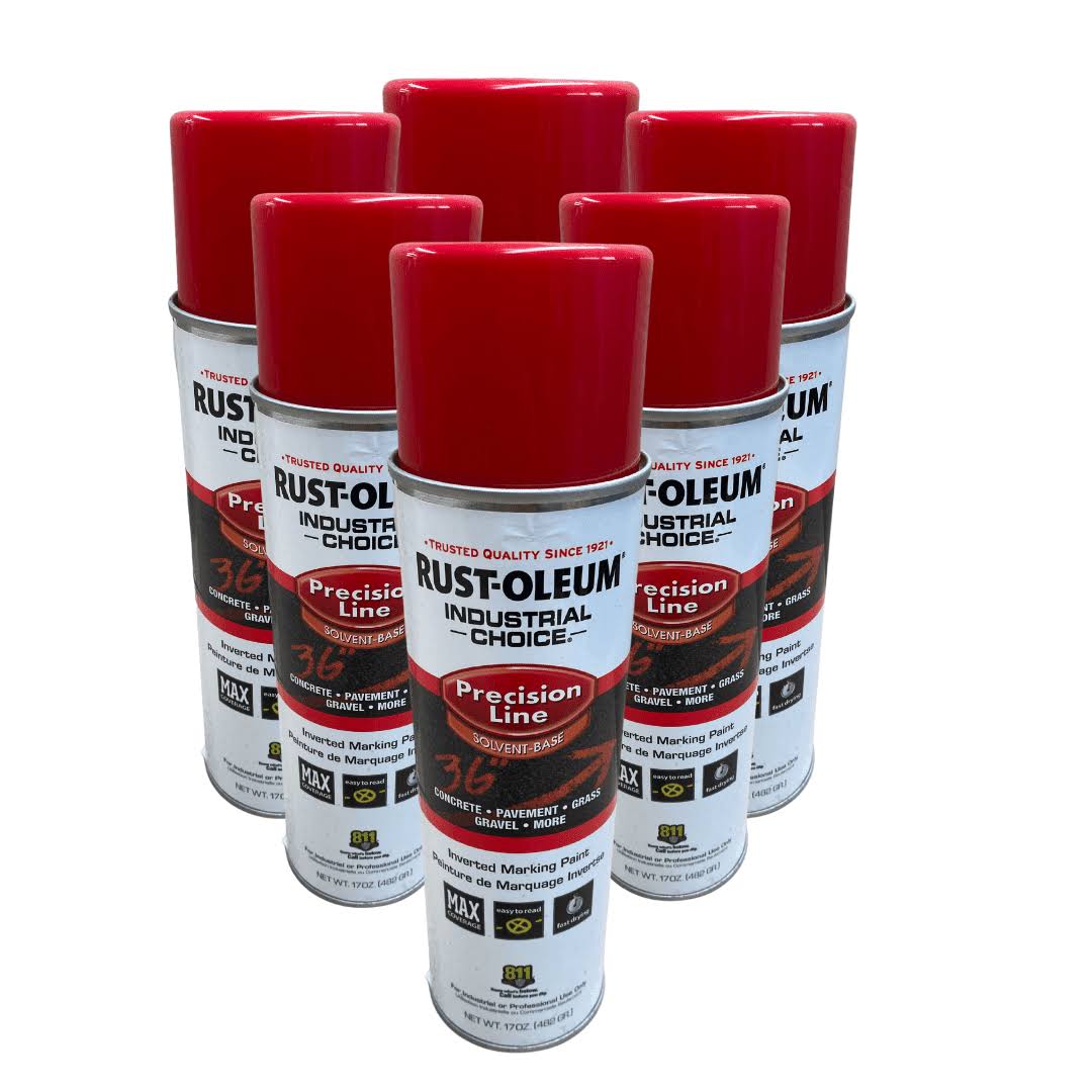 Rust-Oleum Precision Line Inverted Aerosol Marking Paint - Safety Red