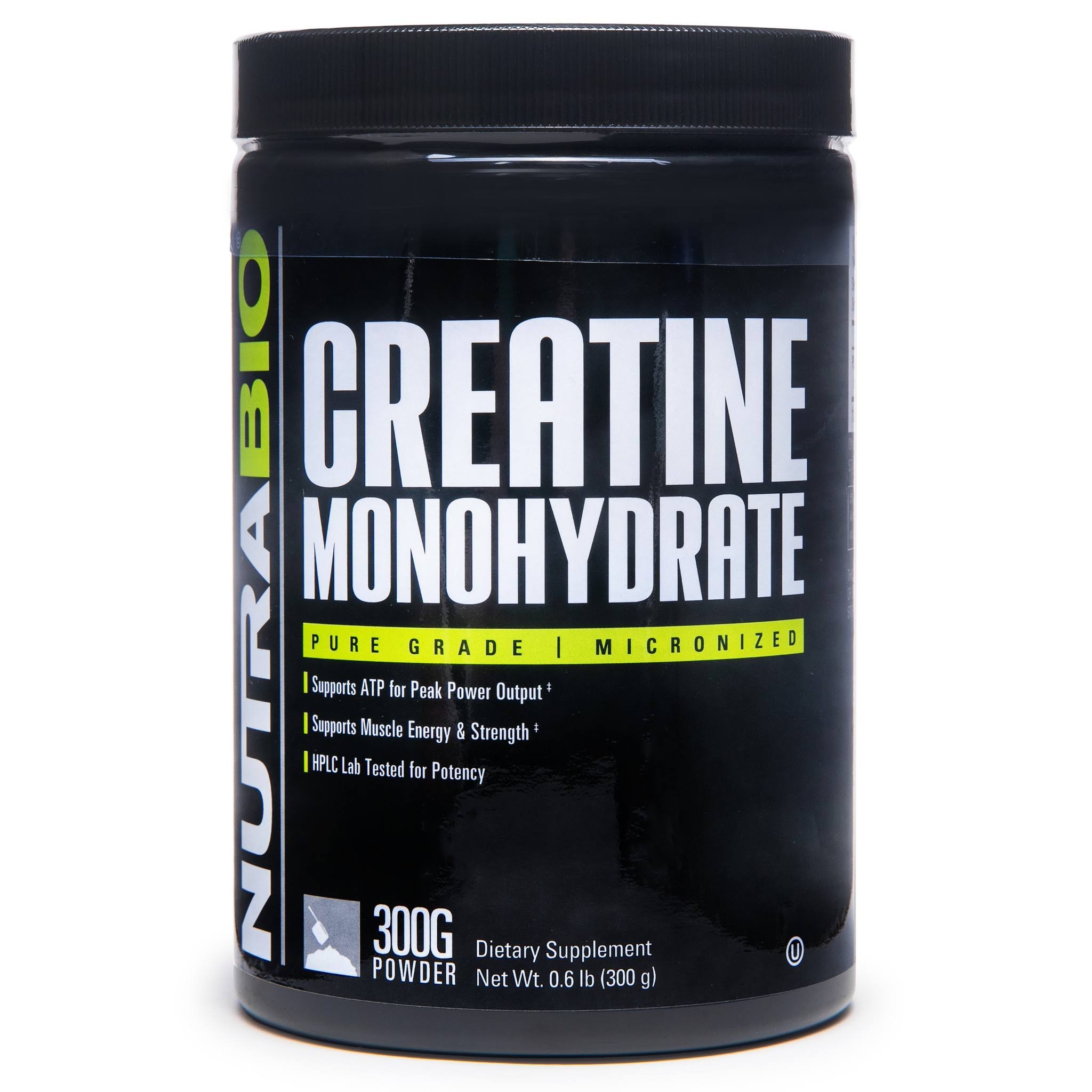 NutraBio Creatine Monohydrate - 300 Grams