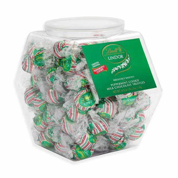 Lindt Lindor Truffles - Holiday Peppermint Cookie - Bulk Display Tub