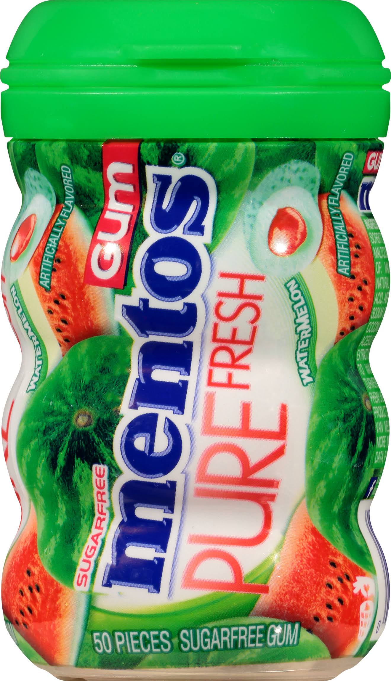 Mentos Pure Fresh Sugar Free Chewing Gum - with Xylitol, Watermelon, 50ct