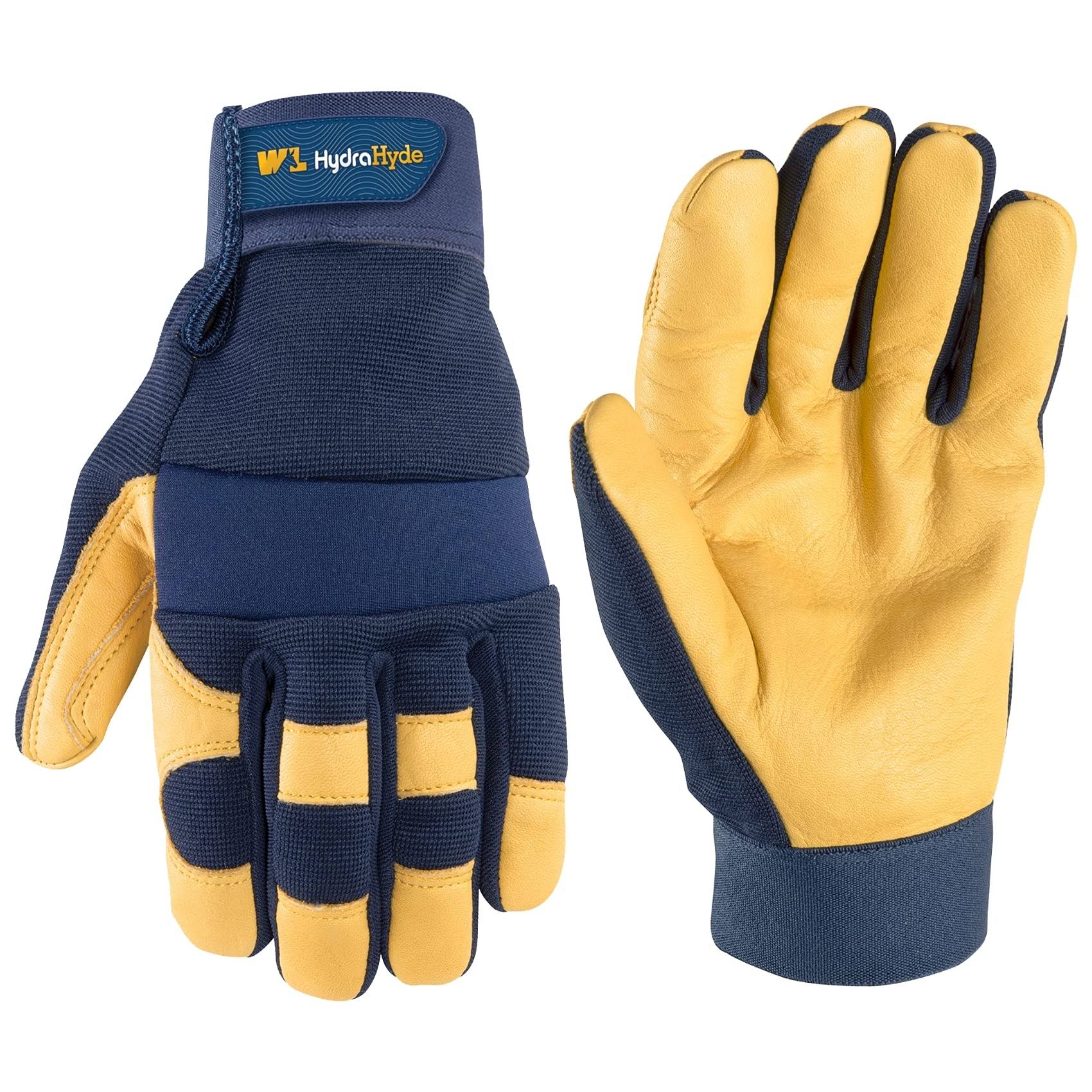 Wells Lamont Men's Water-Resistant Hydra Hyde Work Gloves - Blue/Yellow, X-Large