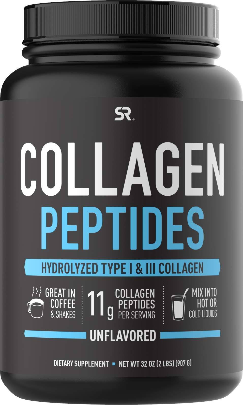Sports Research Collagen Peptides Powder - Unflavoured, 32oz, 2lbs