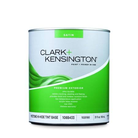 Clark+Kensington Satin Tint Base Mid-tone Base Acrylic Latex Premium Paint Exterior 1 qt.