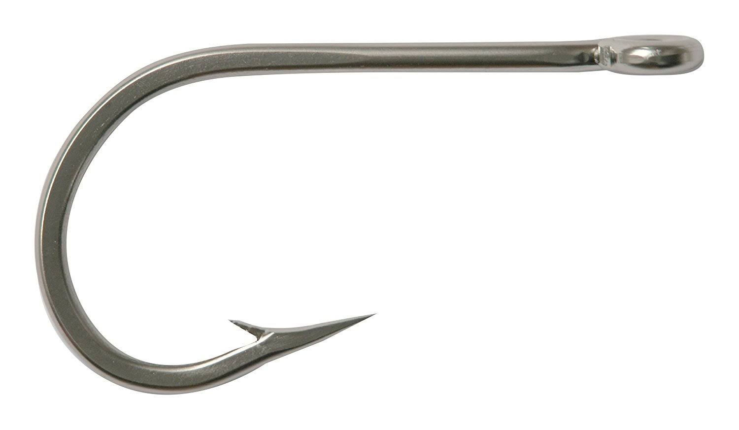 Mustad 7691S Big Game Southern and Tuna Stainless Steel Forged Fishing Hook | Fish Hook Tackle Equipment | Tapered Ring Knife Point