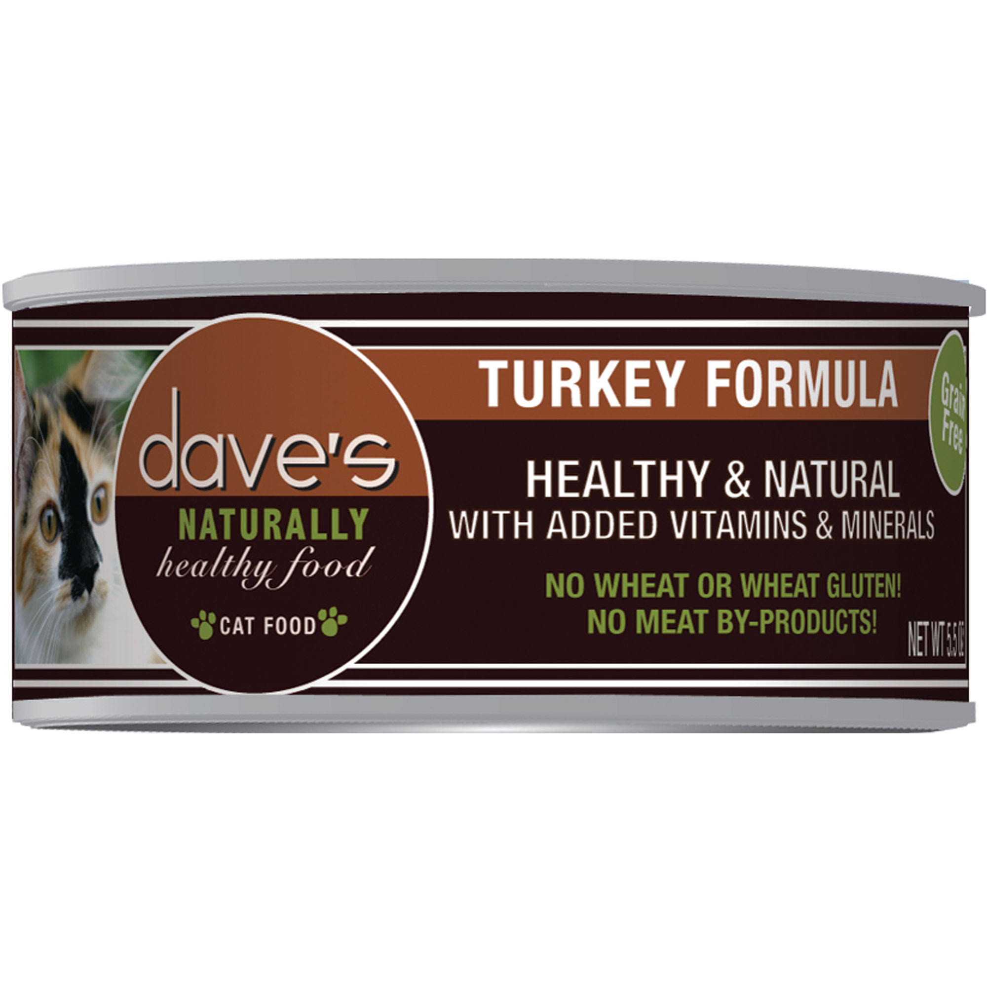 Dave's Naturally Healthy Grain-Free Turkey Formula, Canned Cat Food, 5.5 oz