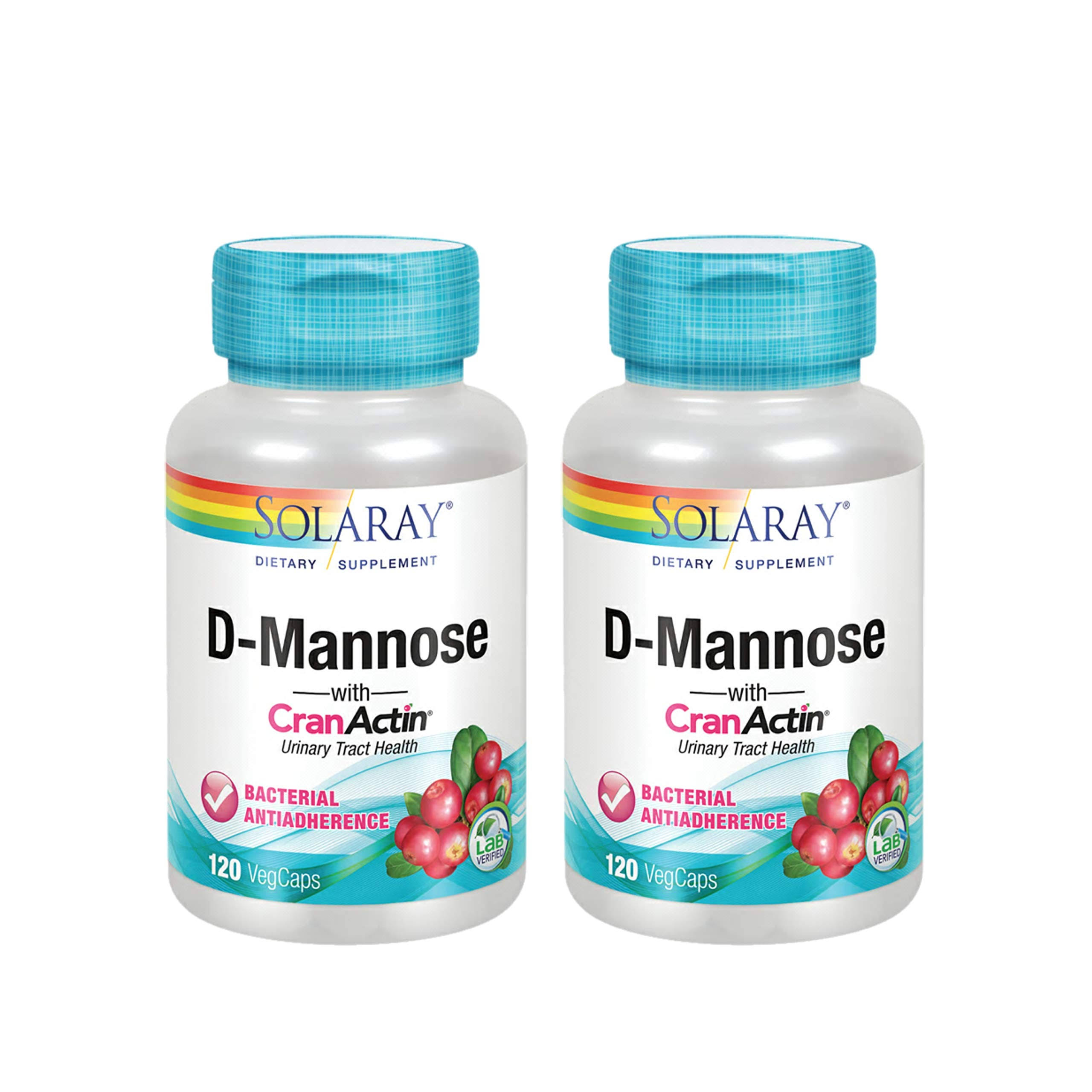 Solaray D-Mannose with Cranactin Supplement - 120 Vegetarian Capsules