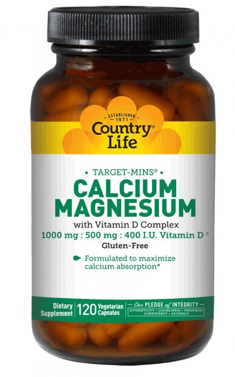 Country Life Calcium-Magnesium With Vitamin D Complex - 120 Vegetarian Capsules