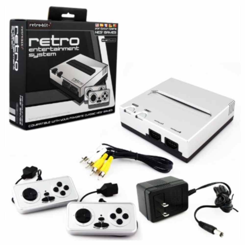 Retro-Bit Retro Duo Twin Video Game System - Silver & Black