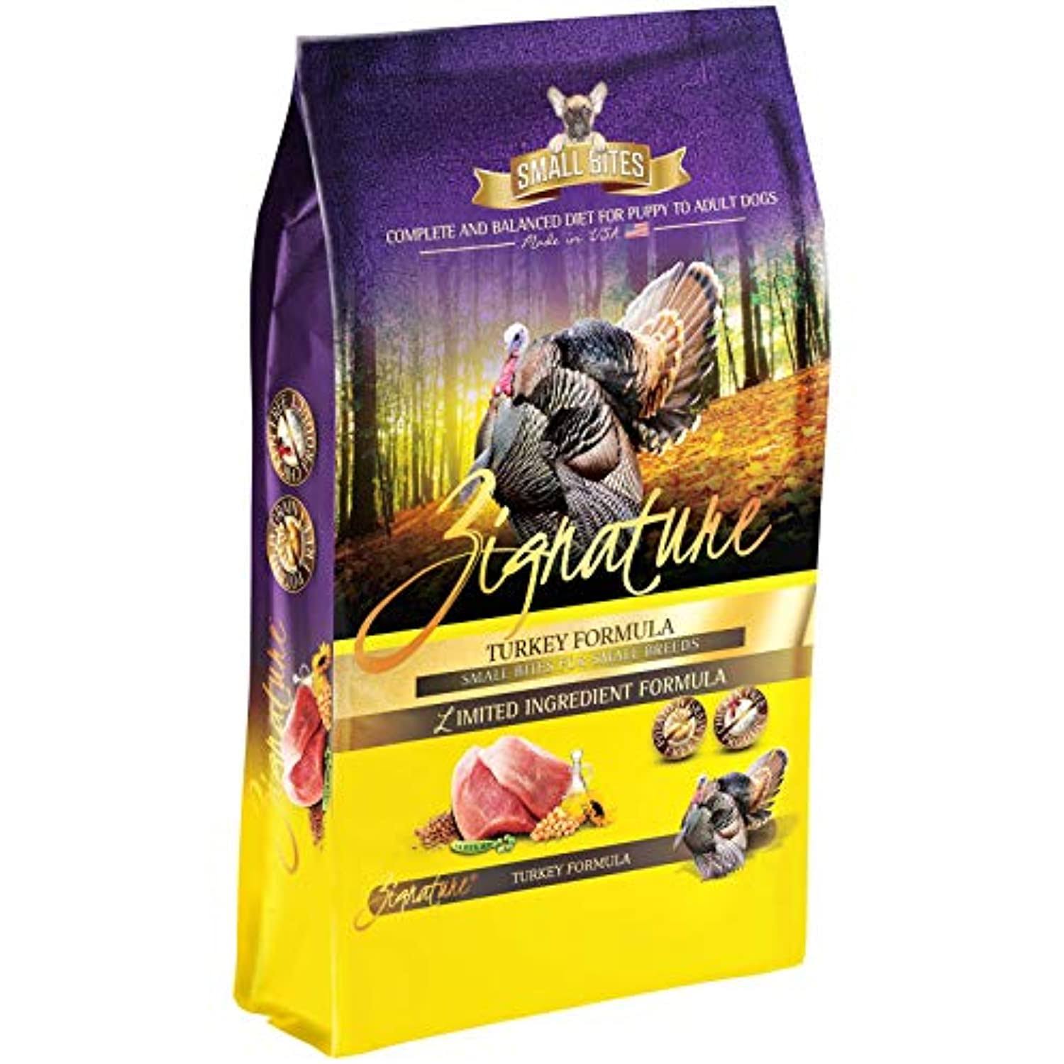 Zignature Turkey Formula Grain-Free Small Bites Dry Dog Food 125lb