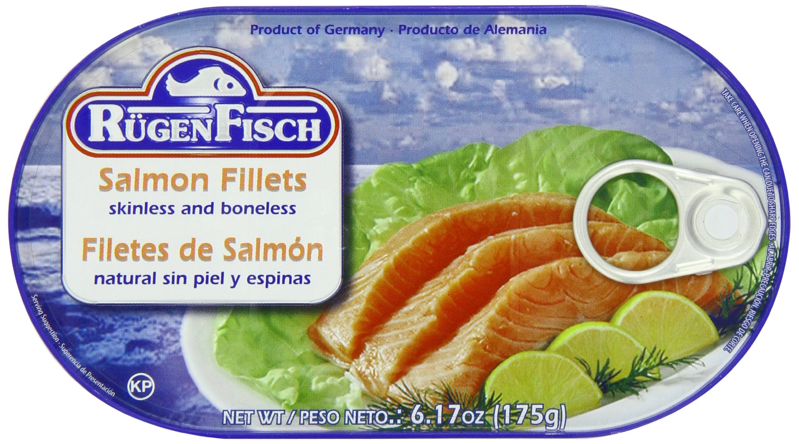 Rugen Fisch - Salmon Fillets Skinless & Boneless, 6.2oz (175g) Tin - myPanier