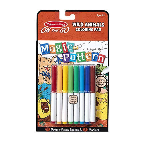 Melissa Doug Magic Pattern Kidsââ Wild Animals Marker Coloring Pad on The Go Travel Activity