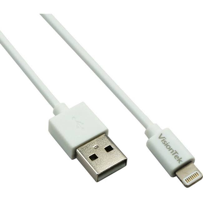 VisionTek Lightning to USB Cable - White, 1M