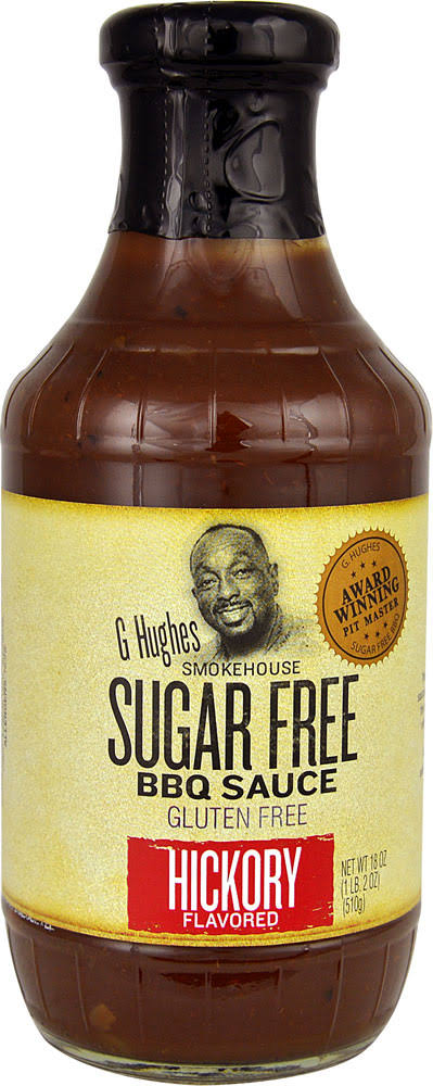 G Hughes Smokehouse Sugar Bbq Sauce - Hickory, 18oz