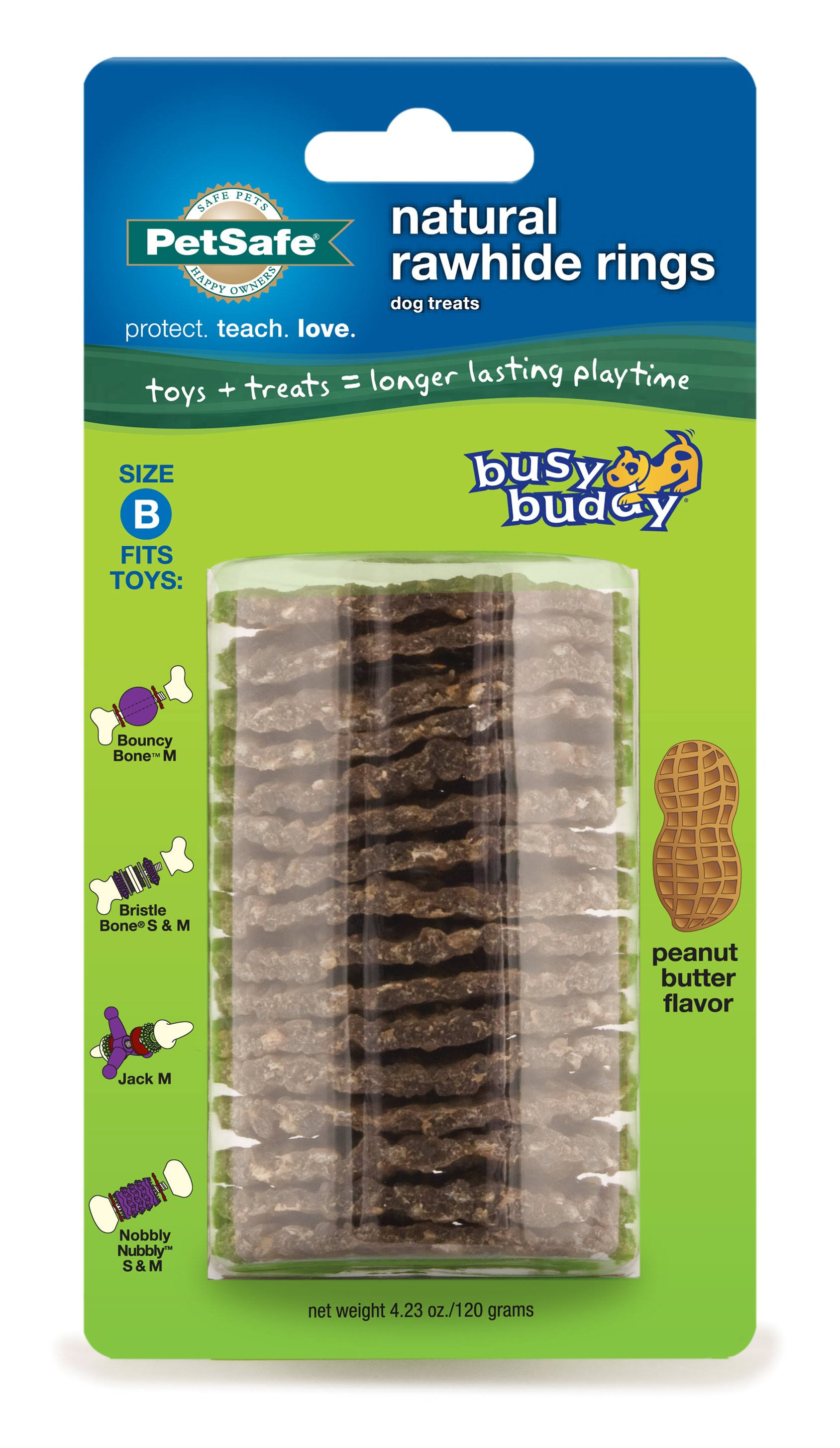 PetSafe Busy Buddy Refill Ring Dog Treats - Peanut Butter, Size B