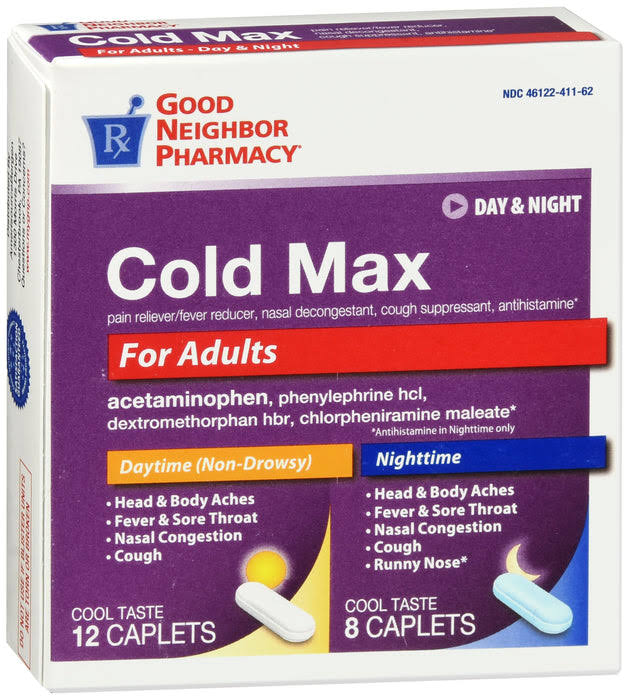 GNP Adult Cold Max day& Night, 20 Caplets