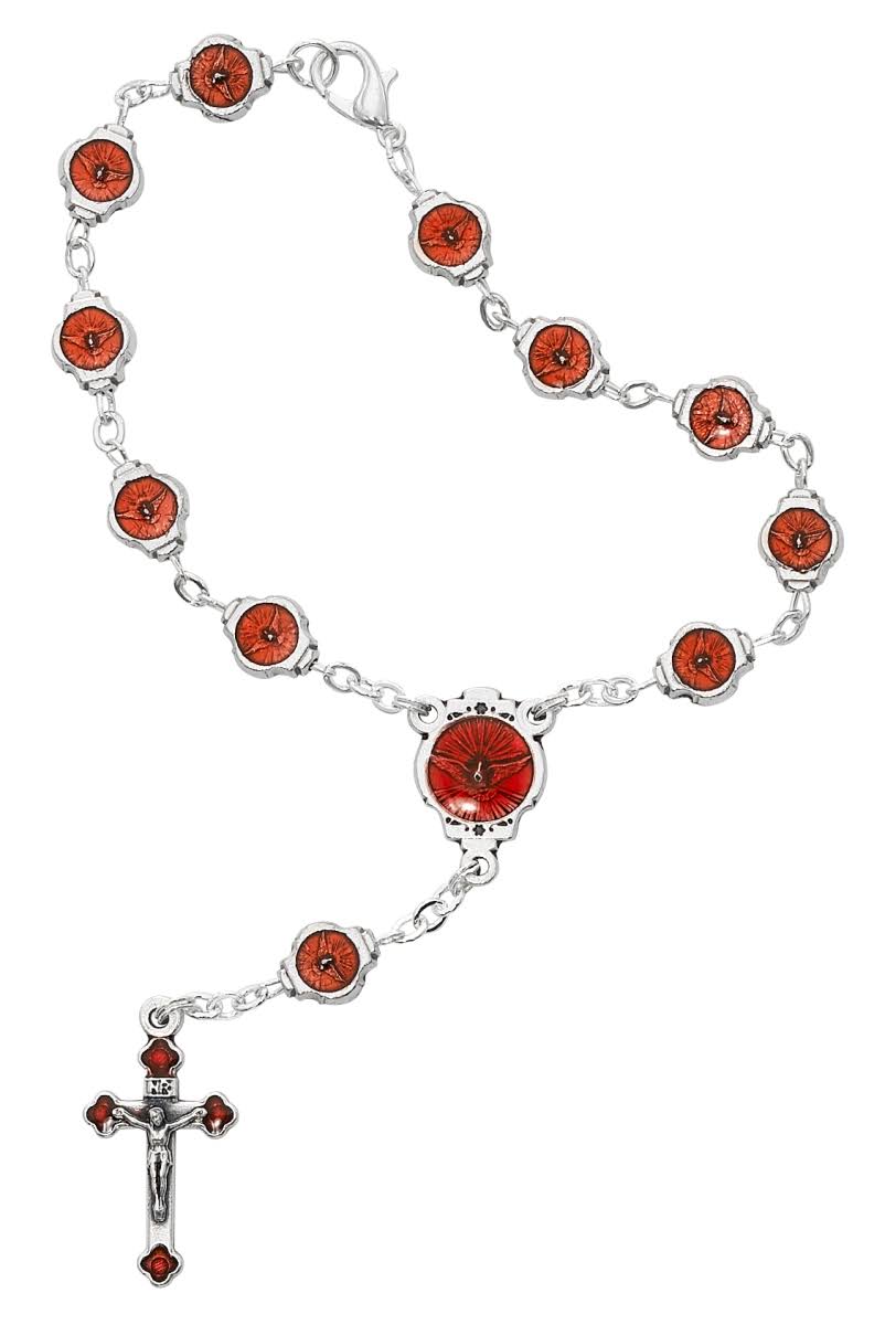 McVan AR5C Red Enameled Auto Carded Rosary