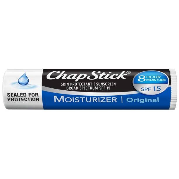 Chapstick Moisturizer SPF 15 Skin Protectant Lip Balm Tube, Original Flavor, 0.15 oz
