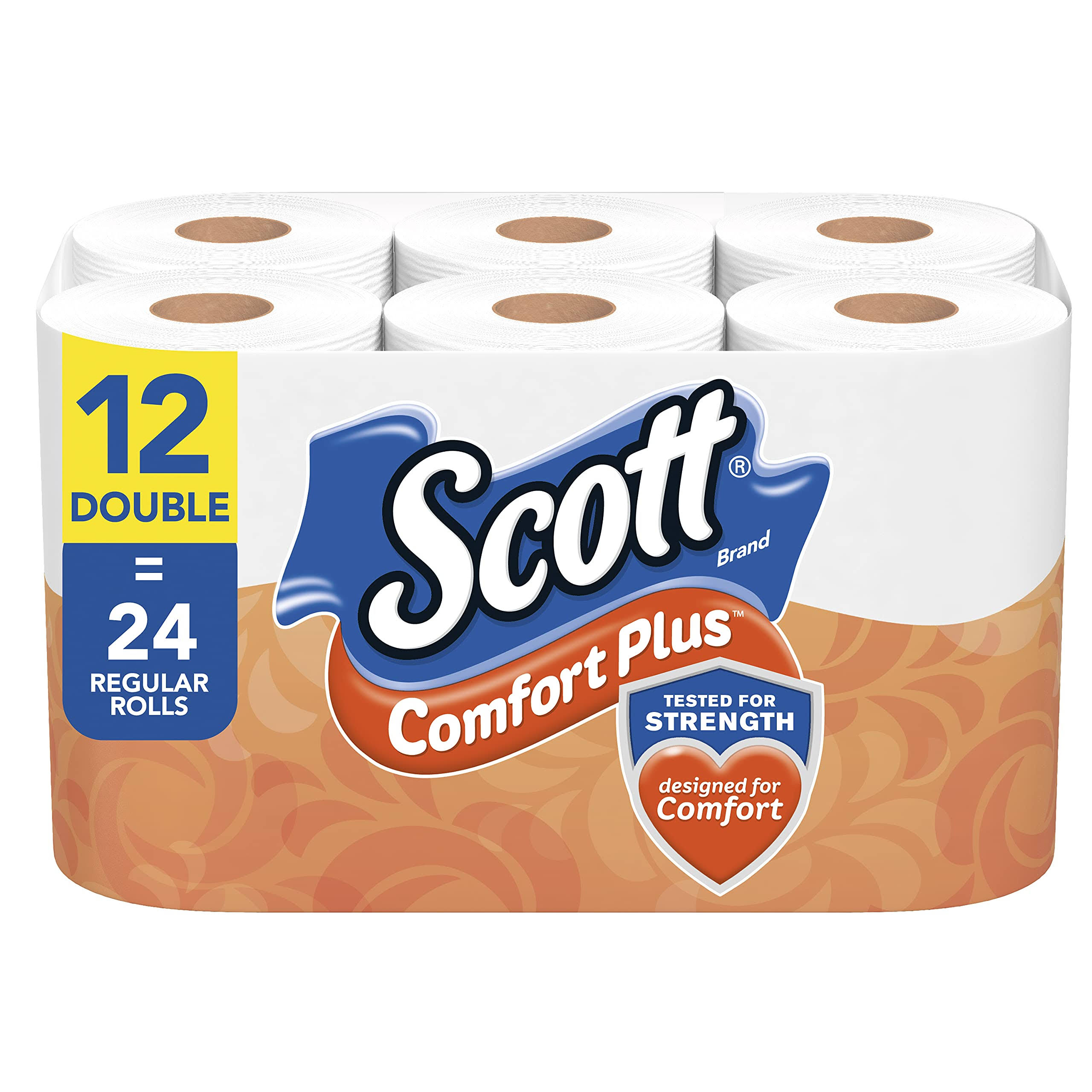 Scott ComfortPlus Toilet Paper, Double Rolls - 12 count