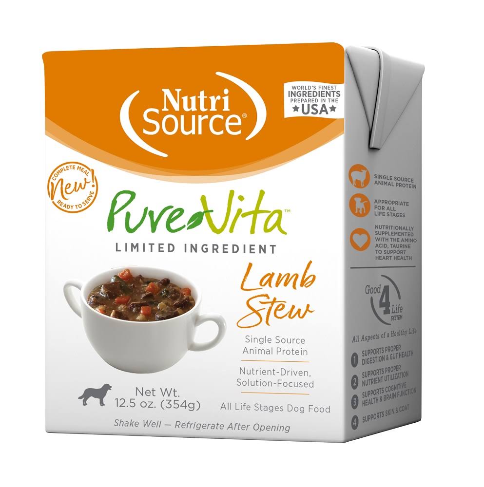 PureVita Limited Ingredient Lamb Stew Wet Dog Food, 12.5-oz