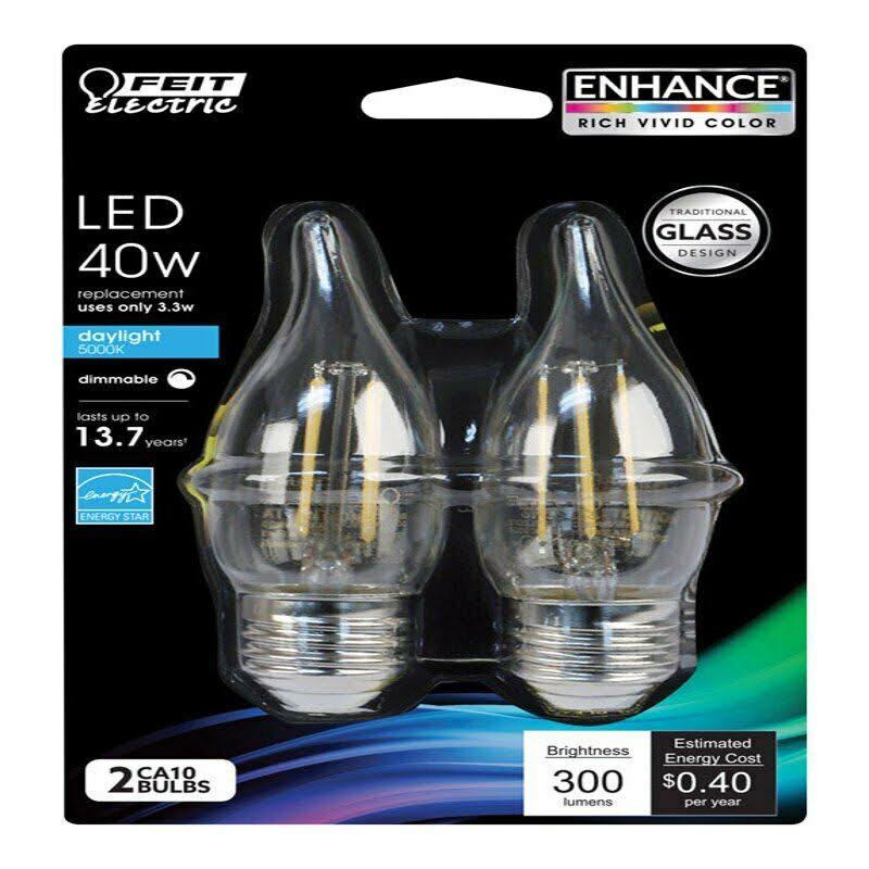 Feit Electric Acre Enhance CA10 E26 (Medium) LED Bulb Daylight 40 Watt equivalen