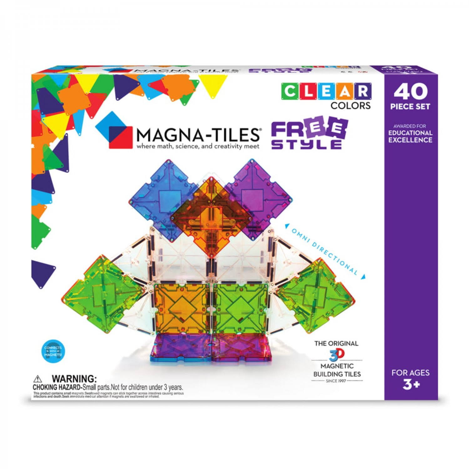 Magna-Tiles 40 Piece Freestyle Set Magnetic Building