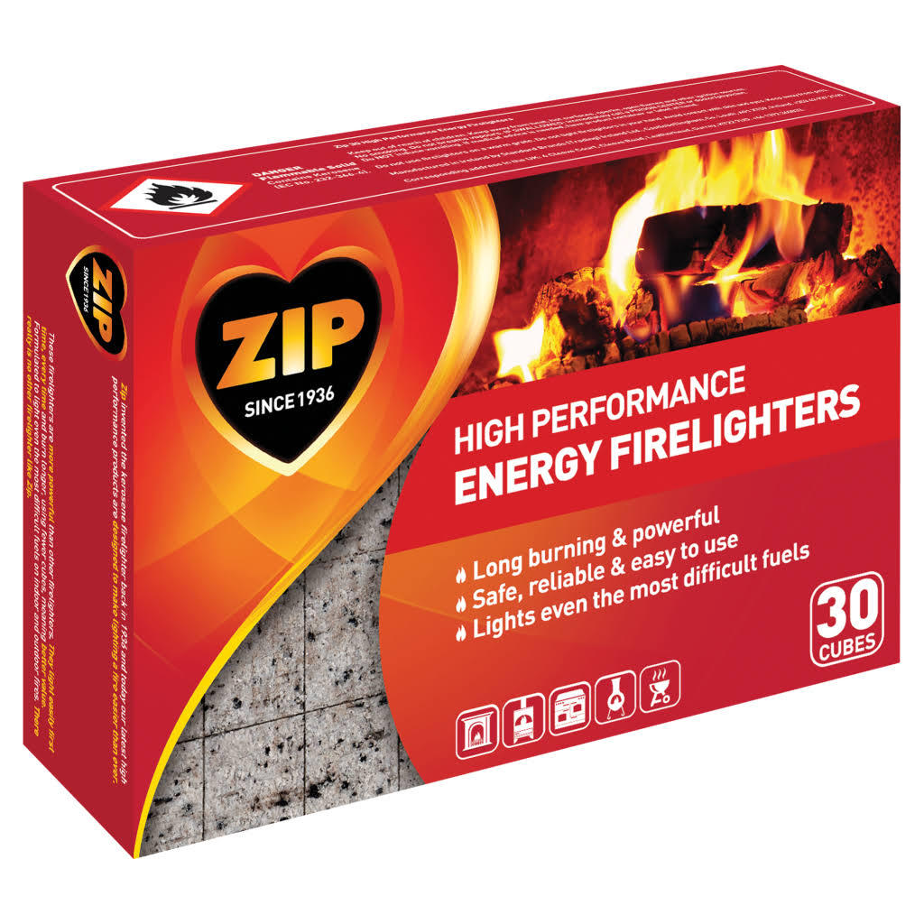 Zip High Performance Energy Firelighters - 30 Cubes