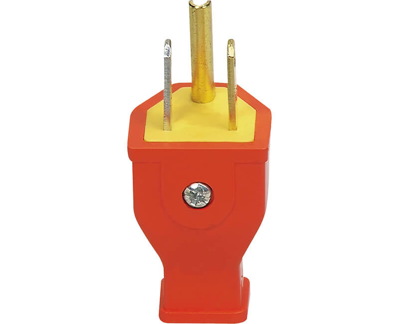 Cooper Wiring Ground Straight Plug - Orange, 15Amp